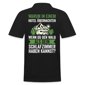 Camper Wohnwagen Wohnmobil Campen Camping - Männer Poloshirt - Schwarz - Hinten - Kai (181cm)