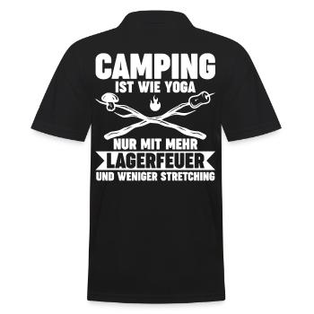 Camper Wohnwagen Wohnmobil Campen Camping - Männer Poloshirt - Schwarz - Hinten - Kai (181cm)