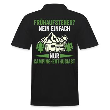 Camper Caravan Motorhome Camping Camping - Men's Polo Shirt - black - Back - Kai (181cm)