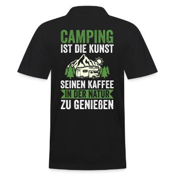 Camper Caravan Motorhome Camping Camping - Men's Polo Shirt - black - Back - Kai (181cm)