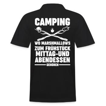 Camper Wohnwagen Wohnmobil Campen Camping - Männer Poloshirt - Schwarz - Hinten - Kai (181cm)