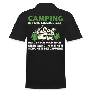 Camper Caravan Motorhome Camping Camping - Men's Polo Shirt - black - Back - Kai (181cm)