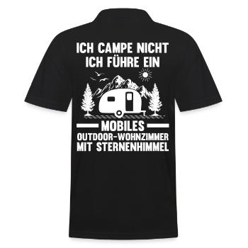 Camper Wohnwagen Wohnmobil Campen Camping - Männer Poloshirt - Schwarz - Hinten - Kai (181cm)