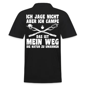 Camper Caravan Motorhome Camping Camping - Men's Polo Shirt - black - Back - Kai (181cm)