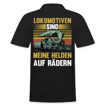Model Railroad Model Train Train Railroad Railroad Railroad Railroad Model Train Model Train Model T - Men's Polo Shirt - black - Back - Kai (181cm)