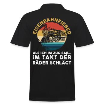 Model Railroad Model Train Train Railroad Railroad Railroad Railroad Model Train Model Train Model T - Men's Polo Shirt - black - Back - Kai (181cm)