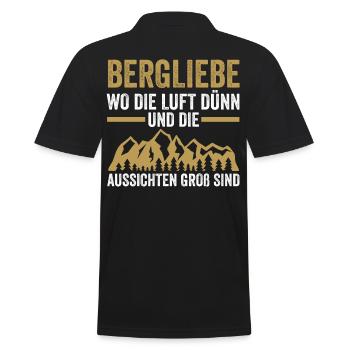 Bergsteiger Wandern Wanderer Klettern Bergsteigen - Männer Poloshirt - Schwarz - Hinten - Kai (181cm)
