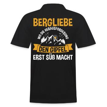 Mountaineer, Hiking, Hiker, Climbing, Mountaineering - Men's Polo Shirt - black - Back - Kai (181cm)