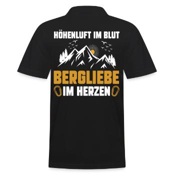 Bergsteiger Wandern Wanderer Klettern Bergsteigen - Männer Poloshirt - Schwarz - Hinten - Kai (181cm)