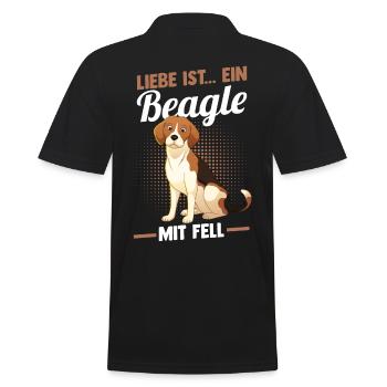 Hund Beagle - Männer Poloshirt - Schwarz - Hinten - Kai (181cm)