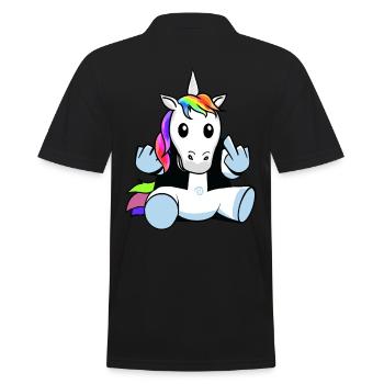 Fabelwesen Fabel Einhorn Jugendliche Jugendlicher - Männer Poloshirt - Schwarz - Hinten - Kai (181cm)