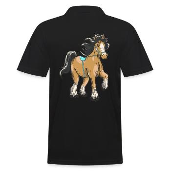 cheval, équitation, cavalier, cavalier, enfant, poney, cheval, cheval - Polo Homme - noir - Dos - Kai (181cm)