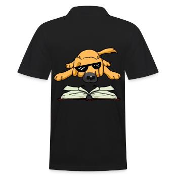 Meme chien lire livre animaux enfants enfants chiens - Polo Homme - noir - Dos - Kai (181cm)