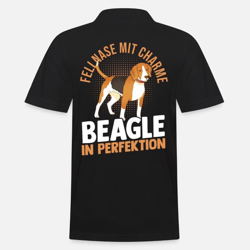 Hund Beagle - Männer Poloshirt - Schwarz