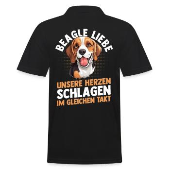 Dog Beagle - Men's Polo Shirt - black - Back - Kai (181cm)