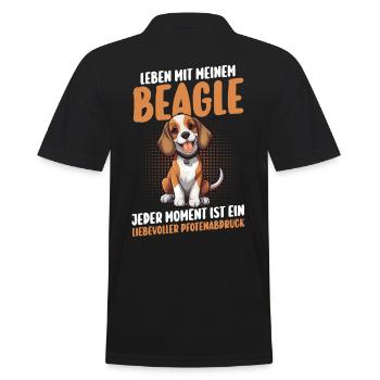 Hund Beagle - Männer Poloshirt - Schwarz - Hinten - Kai (181cm)