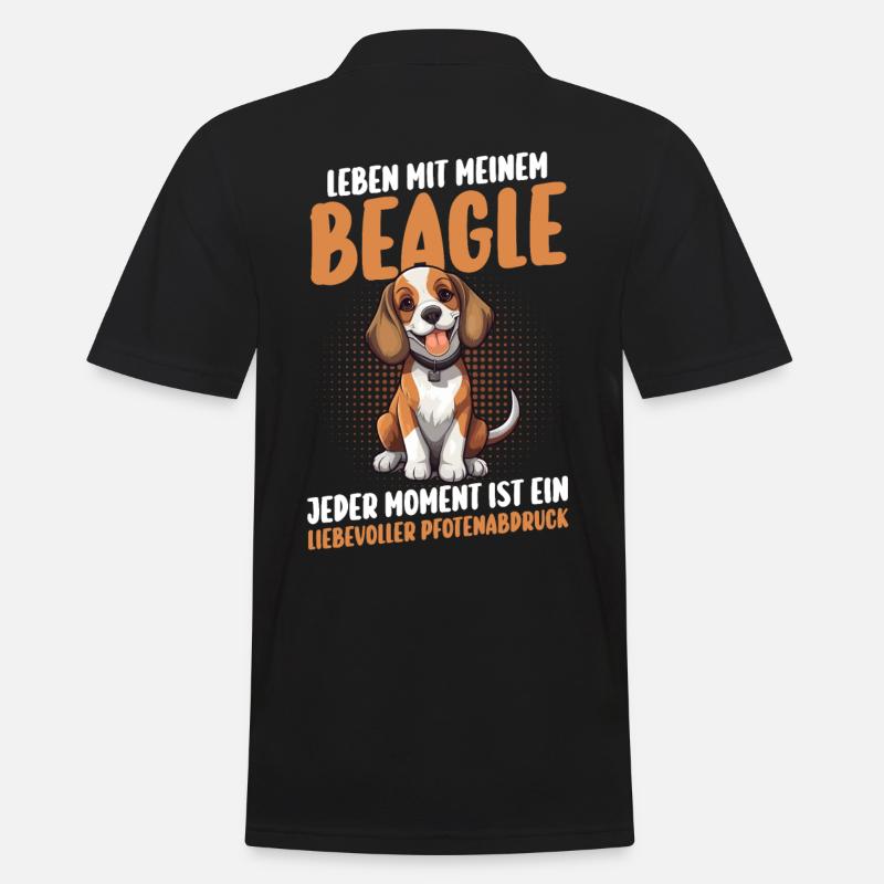 Hund Beagle - Männer Poloshirt - Schwarz