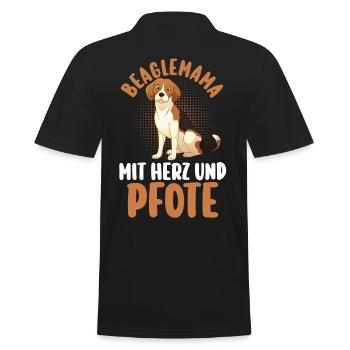 Hund Beagle - Männer Poloshirt - Schwarz - Hinten - Kai (181cm)