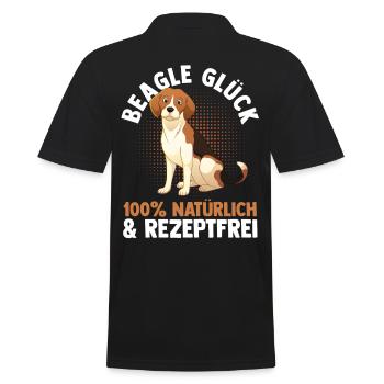 Hund Beagle - Männer Poloshirt - Schwarz - Hinten - Kai (181cm)
