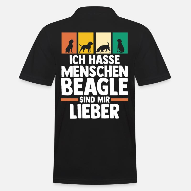 Hund Beagle - Männer Poloshirt - Schwarz
