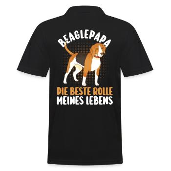 Hund Hundepapa Vater Beaglepapa Beagle - Männer Poloshirt - Schwarz - Hinten - Kai (181cm)
