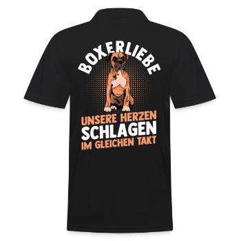 Dog German Boxer - Men's Polo Shirt - black - Back - Kai (181cm)