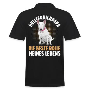 dog dog dad father bull terrierdad bull terrier - Men's Polo Shirt - black - Back - Kai (181cm)