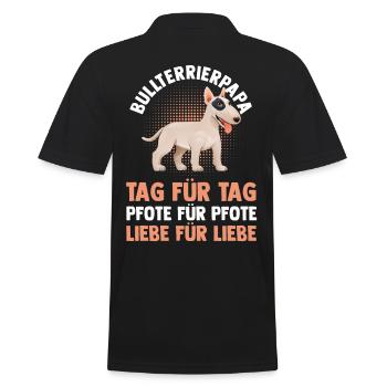 dog dog dad father bull terrierdad bull terrier - Men's Polo Shirt - black - Back - Kai (181cm)