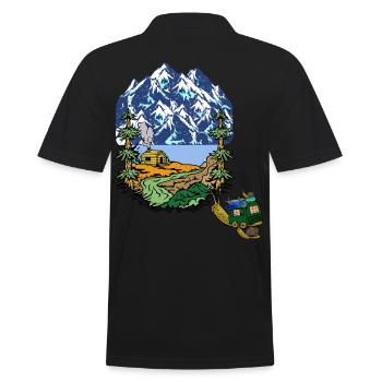 Alpes Vacances Escargot Caravane Familiale Camping - Polo Homme - noir - Dos - Kai (181cm)