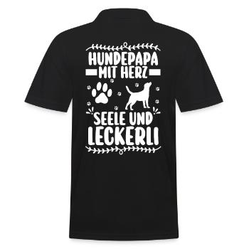 Hund Hundebesitzer Hundepapa - Männer Poloshirt - Schwarz - Hinten - Kai (181cm)