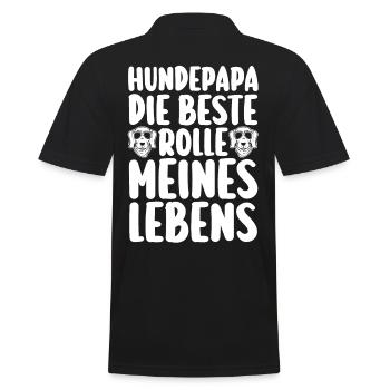Hund Hundebesitzer Hundepapa - Männer Poloshirt - Schwarz - Hinten - Kai (181cm)