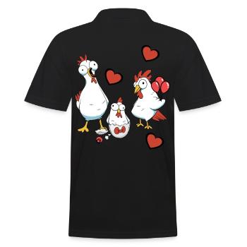 Schwangerschaft Geburt Familie Huhn Eierschale Ei - Männer Poloshirt - Schwarz - Hinten - Kai (181cm)