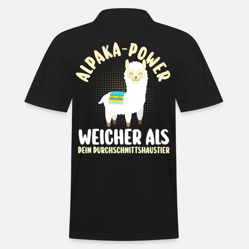 Alpaka - Männer Poloshirt - Schwarz