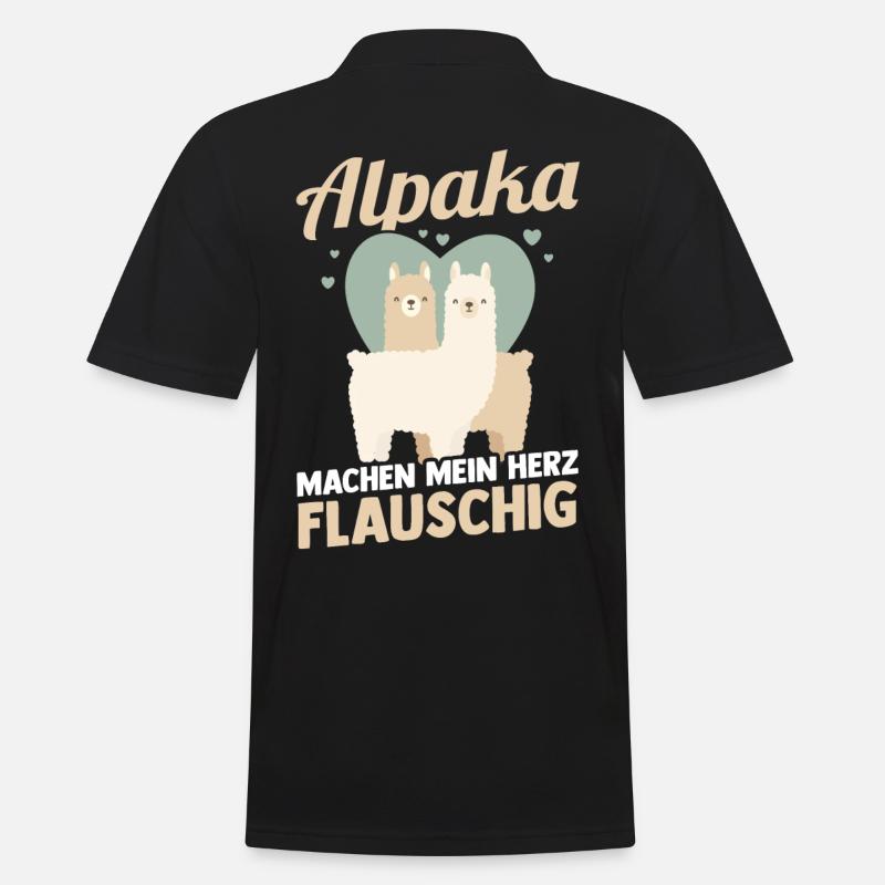 Alpaka - Männer Poloshirt - Schwarz