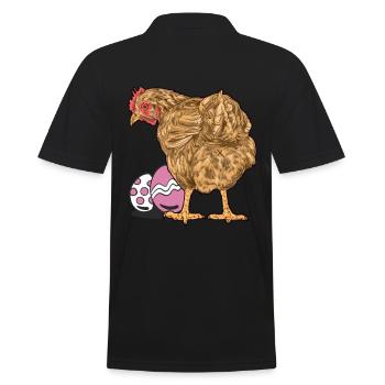 poulet, volaille, volaille, oeufs, oeuf, Pâques, oeuf de Pâques - Polo Homme - noir - Dos - Kai (181cm)