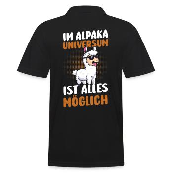 Alpaca - Men's Polo Shirt - black - Back - Kai (181cm)