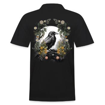 Corbeau, Nature, Fleurs, Corbeau, Corbeaux, Corbeaux, Printemps Sombre - Polo Homme - noir - Dos - Kai (181cm)