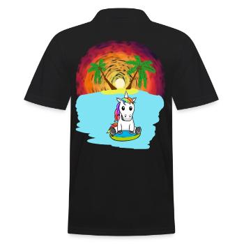 Licorne Mers du Sud Vacances Océan Île Détresse Mer Lac - Polo Homme - noir - Dos - Kai (181cm)