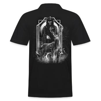 Deer, Forest, Creature, Death, Horror, Halloween, Monster - Men's Polo Shirt - black - Back - Kai (181cm)