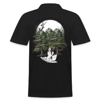 Girl Forest Fairy Elf Fantasy Fairy Character Egg - Men's Polo Shirt - black - Back - Kai (181cm)