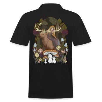 Conte de fées Conte de fées Personnage Fille Forêt Nature Cerf - Polo Homme - noir - Dos - Kai (181cm)