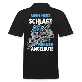 Angler Fishing Fishing Rod Fishing - Men's Polo Shirt - black - Back - Kai (181cm)