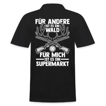 Hunting Hunting Deer Hunting Wild Boar Hunting Hunter - Men's Polo Shirt - black - Back - Kai (181cm)