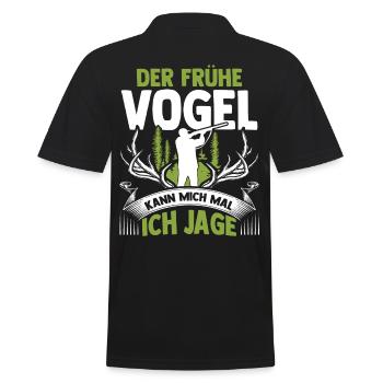 Chasse, Chasse, Cerf, Chasse, Sanglier, Chasseur, Chasseur - Polo Homme - noir - Dos - Kai (181cm)