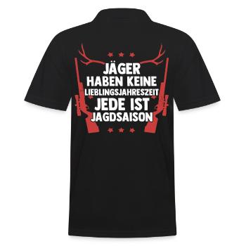 Jagd Jagen Hirschjagd Wildschweinjagd Jäger - Männer Poloshirt - Schwarz - Hinten - Kai (181cm)
