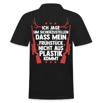 Hunting Hunting Deer Hunting Wild Boar Hunting Hunter - Men's Polo Shirt - black - Back - Kai (181cm)