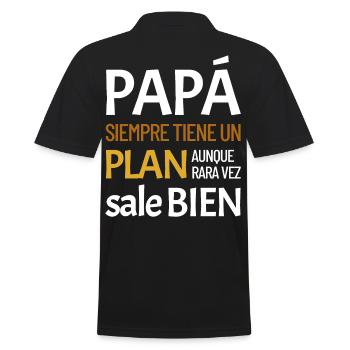Papa a toujours un plan - Polo Homme - noir - Dos - Kai (181cm)