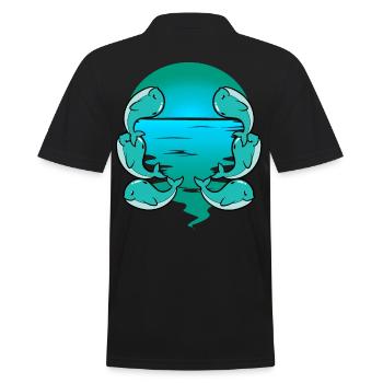 Baby Wal Fisch Meeressäuger Kinder Kleinkind - Männer Poloshirt - Schwarz - Hinten - Kai (181cm)