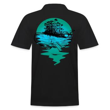 whale, fish, ocean, marine mammals - Men's Polo Shirt - black - Back - Kai (181cm)