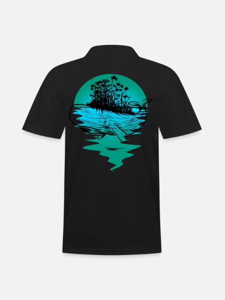 whale, fish, ocean, marine mammals - Men's Polo Shirt - black